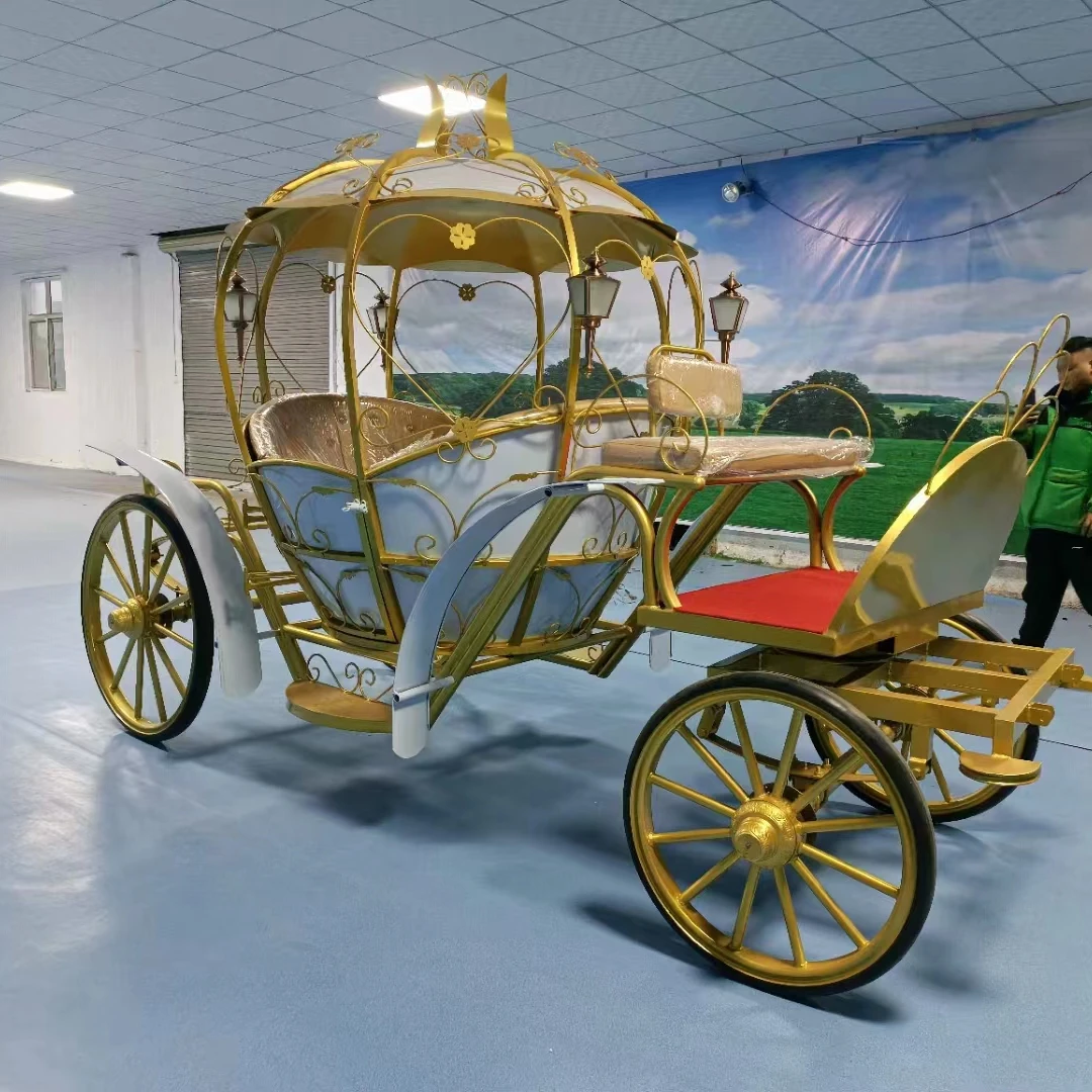 4-wheel marathon horse cart exhibit pumpkin horse carriage buggy cinderella wedding horse carriage for sale