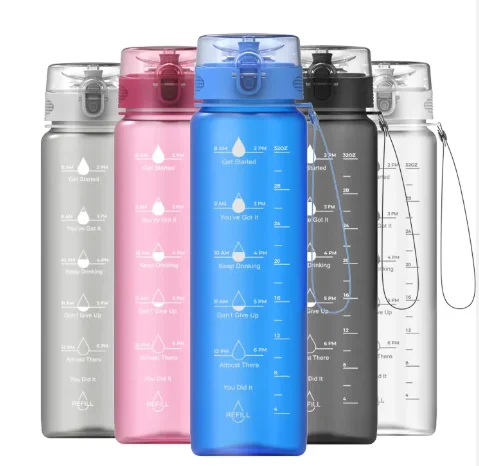 Factory Bulk Sports Outdoor Gym Portable Motivational Water Bottle with Time Mark