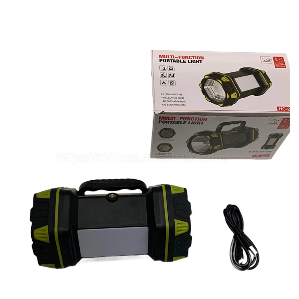 High Lumens Portable USB Multifunctional Waterproof Rechargeable Flashlight Searchlight Spotlight for Hunting Outdoor Work