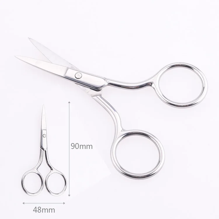 High quality beauty care tools metal beard trimming scissors brow trim wholesale small salon scissors