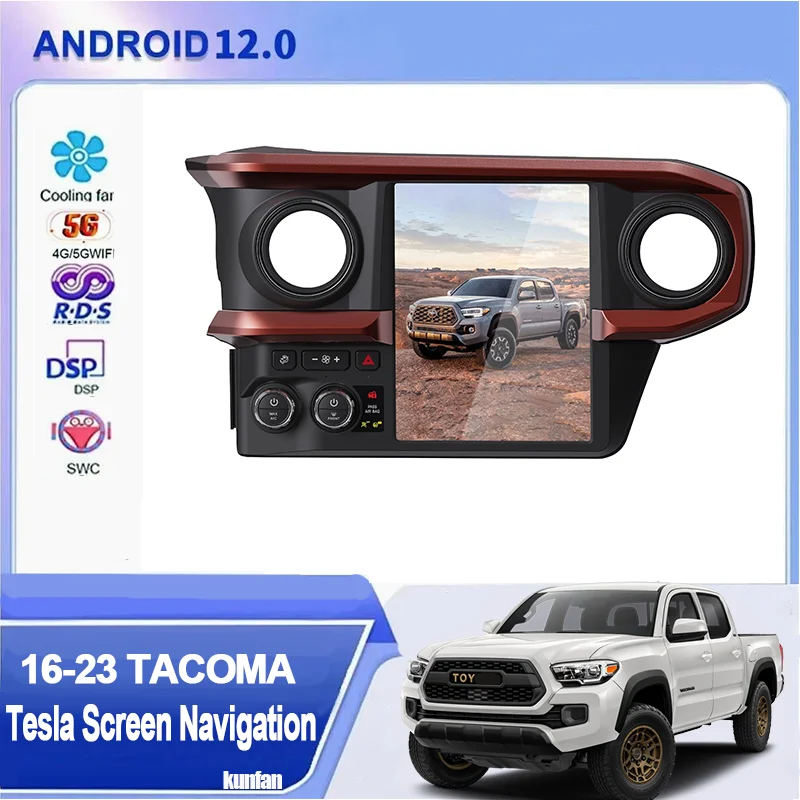 8g 128g Android Tesla Style Radio Vertical Screen For Toyota Tacoma 2016 20212023 Video Player Auto Stereo 4G GPS Navigation