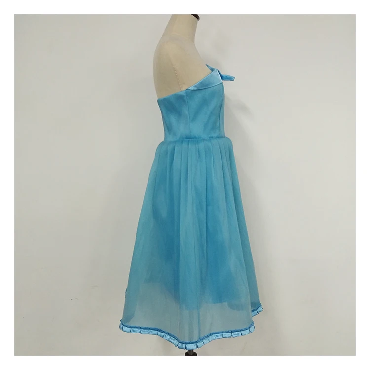 blue 3 color changeable chase led fashion luminous glitter fiber optic dress for performance and event party lighting