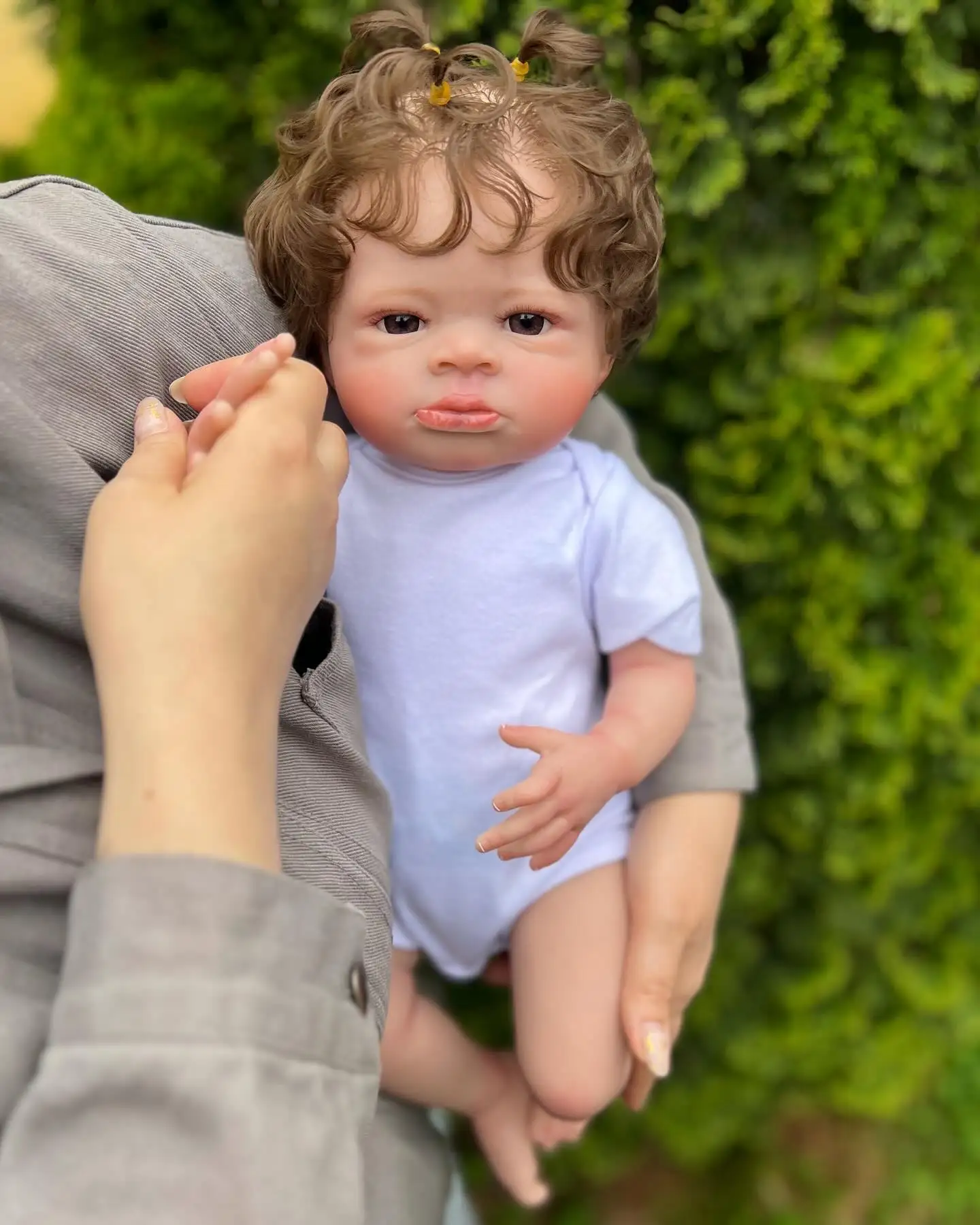 55cm Reborn Baby Dolls Long Hair Cute Clothing Hair Accessories Set Fashion Bebe New Born Doll