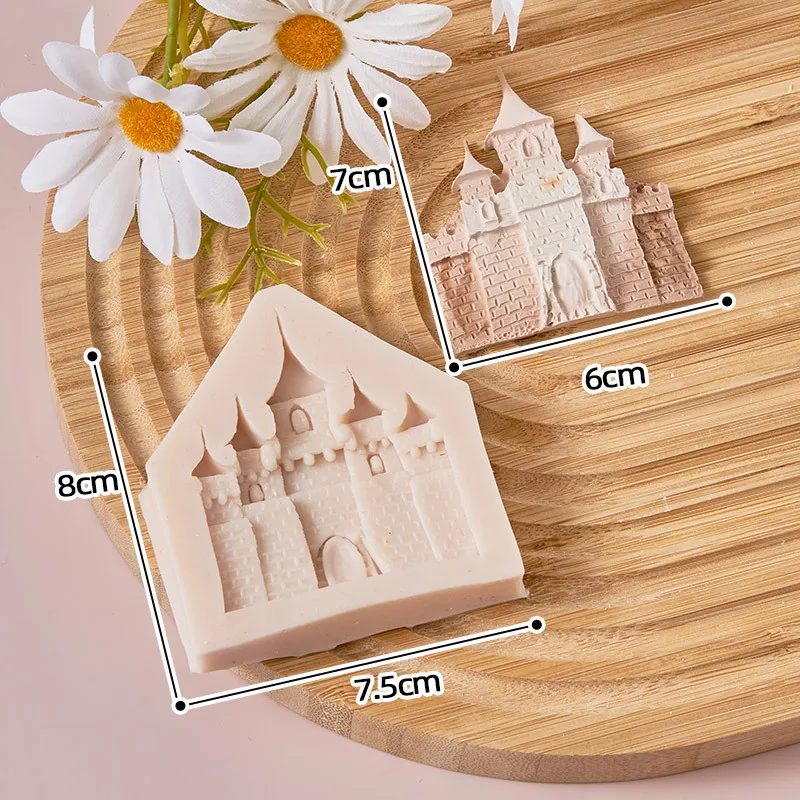 Silicone Fondant Castle Mold Castle Construction Cookie Mold diy Fondant Chocolate Cake Mold