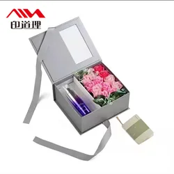 Custom Rose Gift Packaging Box Flowers Florist Square Pink Velvet Floral Flower Hat Box