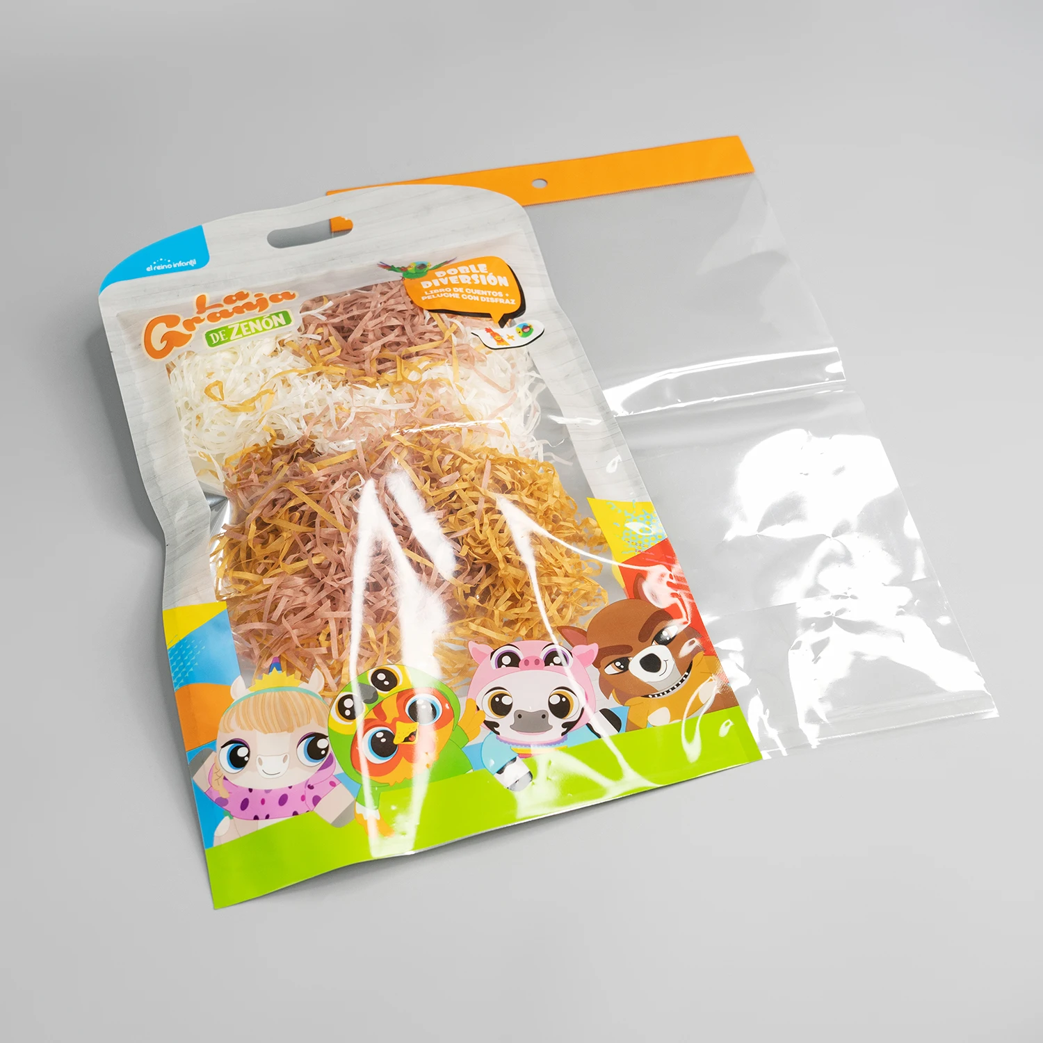 Reusable clear window aluminum foil flat compound ziplock pouch animal toy doll packaging custom mylar bags 3.5 with my logo