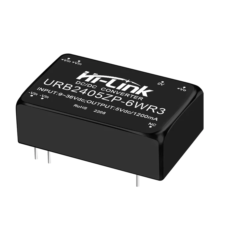 Hi-Link new mini 6W 24V to 5V DC-DC isolation power supply module URB2405ZP-6WR3 voltage regulation and step-down protection
