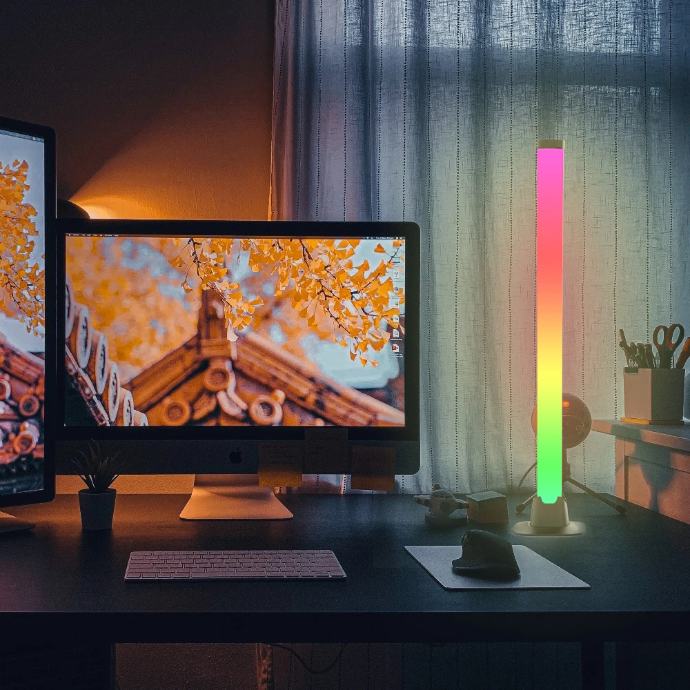 RGB Multi-Color Smart Lighting Bars Table Gaming Atmosphere Lamp Sound Control Pickup Music Rhythm LED Light Source PC Body