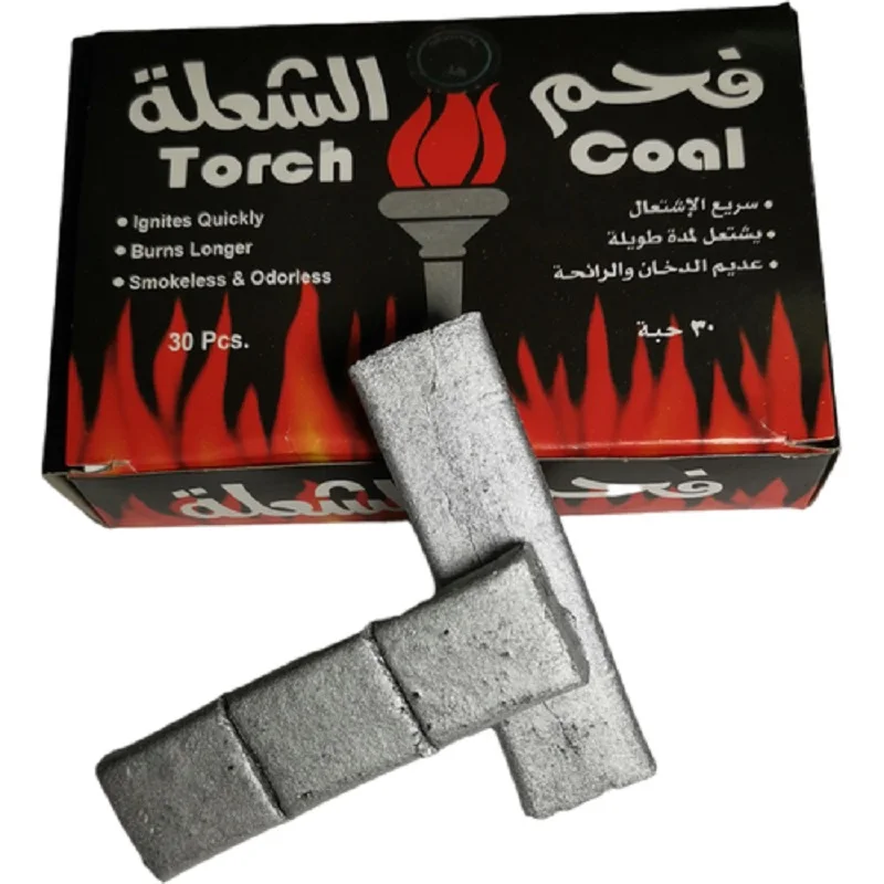 Bamboo Torch Hookah Firemax Silver River Shisha Durable Top Quality Export Most Popular Bamboo Charcoal Lump Gray White 1.5-1.6h
