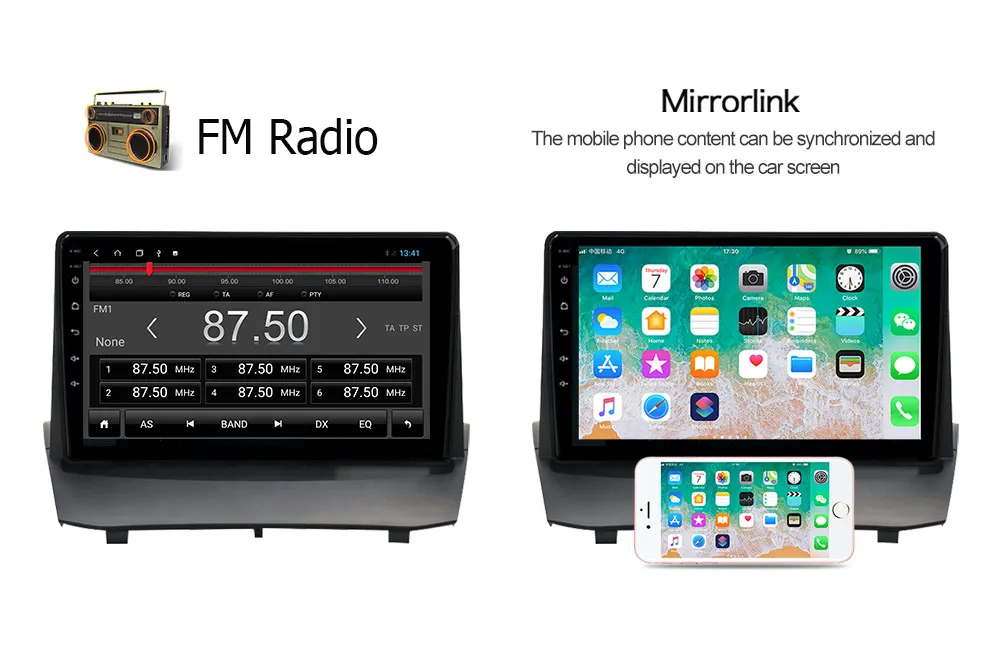 Android 10 System for Ford FIESTA 2009 2010 2011-2017 car video dvd Radio player 1024*600 Capacitive Screen Gps Wifi