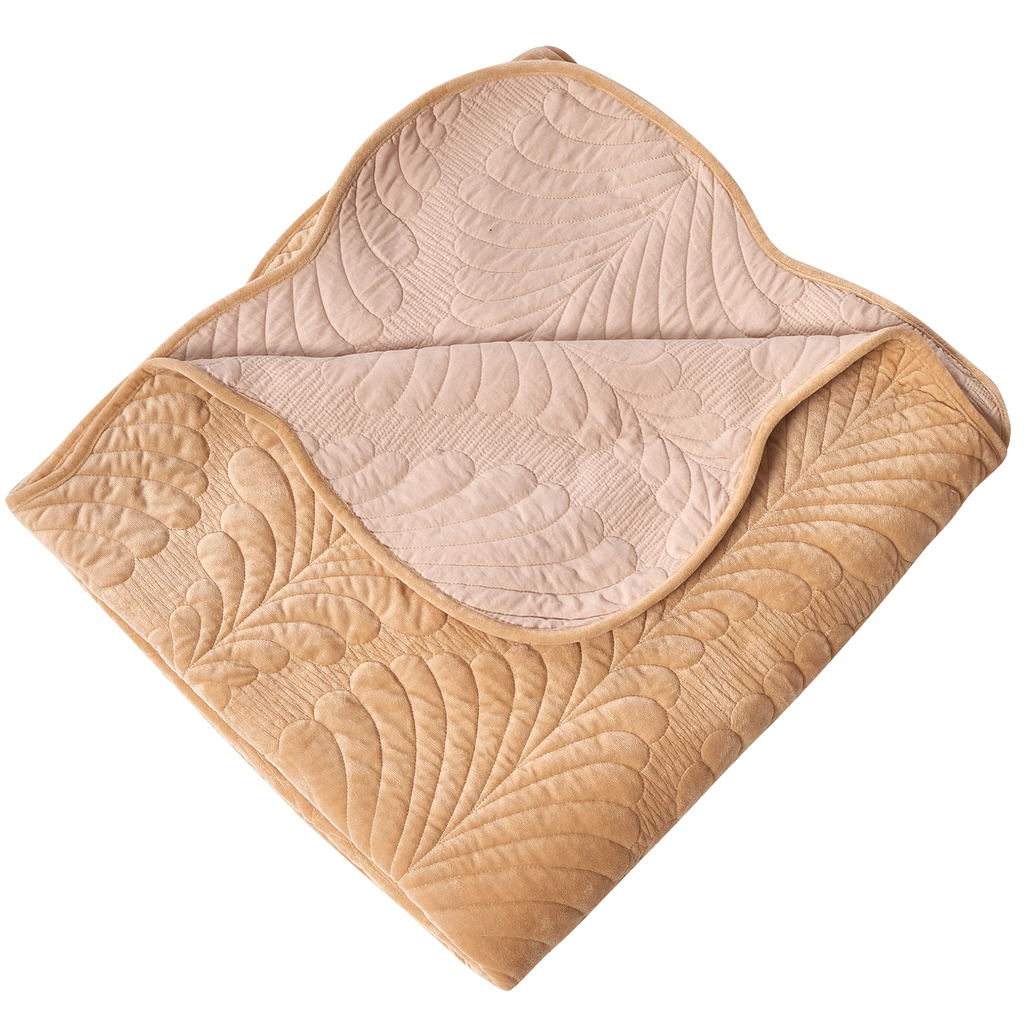 Velvet Embroidery Four Seasons Universal High Quality Bed Cover Plant Banana Leaf Flower Bedspread Set