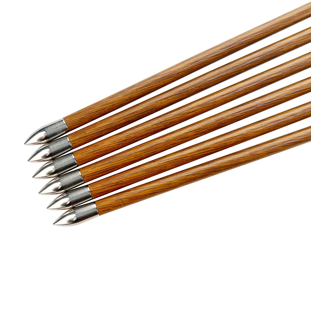 ID4.2mm/.165' Full Carbon Wood Pattern Arrows Shaft Recurve Compound Bow Arrows Hunting Steel Points Pin Nock Arrows