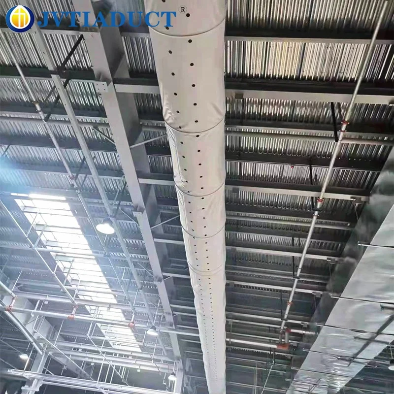 Sound Attenuator Ducting Porous Fabric duct Hvac Round Duct With Support