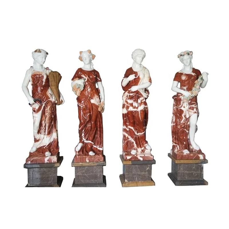 Four seasons goddess antique female Marble Figure Garden Statue