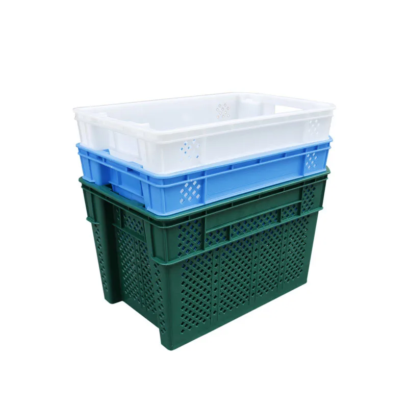 580*375*240mm reusable mesh stackable hygenic Plastic fruit and vegetable crate