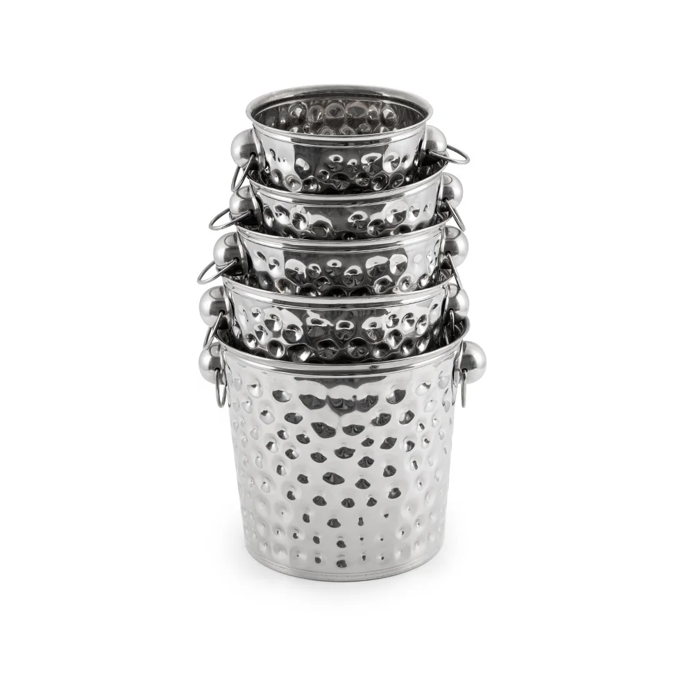 More Size Silver High Quality 6 Bottles Hammered Champagne Ice Buckets For Parties