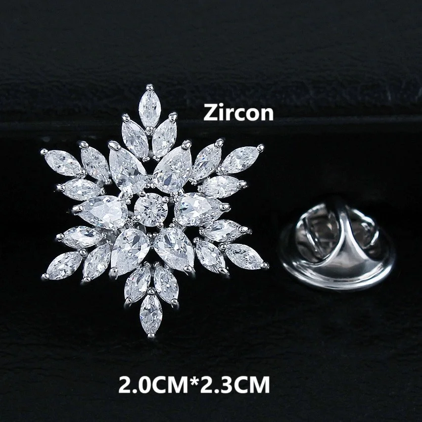 Wholesale Hat Pins Zircon Snowflake Maple Leaf Flower Pin Small Brooch Pin For Men Women Suit Hat