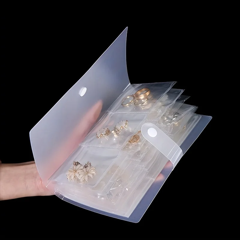 Plastic Transparent Dustproof Storage Bag Grids Anti oxidation Jewelry Storage Bag Packaging Display Jewelry Photo Album