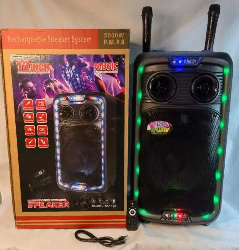 AO-129 двойной 12 дюймов сабвуфер сильный бас спикера этап DJ звуковая система беспроводной вечерние коробка активная акустическая