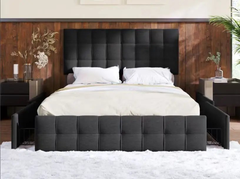 Elegant encaissable luxury pretty containable single full bedroom doll stych bed with drawer wooden furniture bed modern single