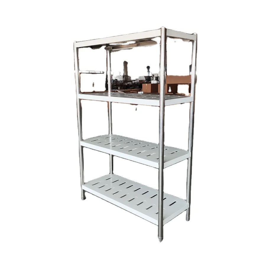 4 Layers Shelves Kitchen Display Shelving SS201 304 Room Storage Rack Four Tier Stainless Steel shelf