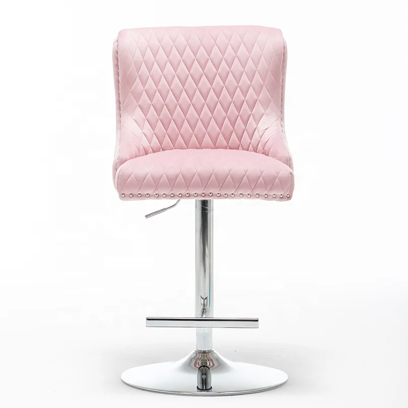 Seat and front back diamond back deep buttons lion knocker velvet bar chair