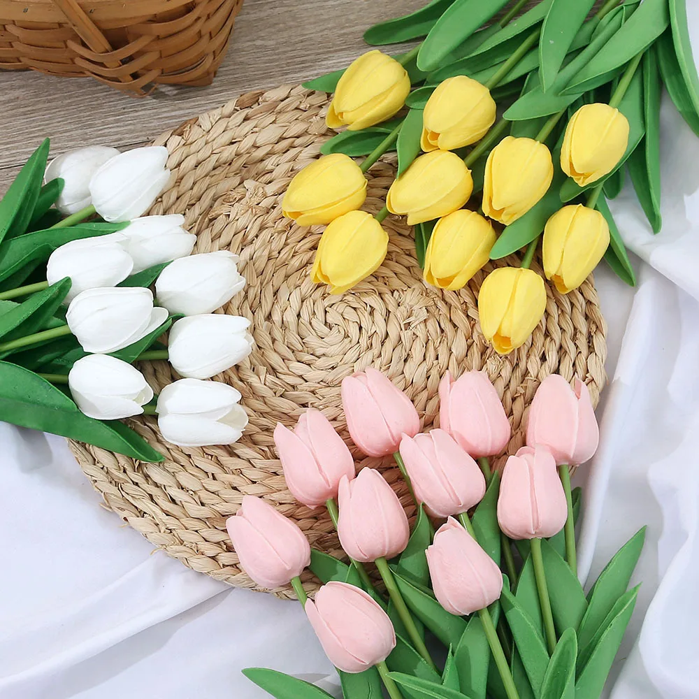 Factory Wholesale PU Faux Tulip Flowers Artificial Flowers In Bulk Real Touch Tulip For Decor