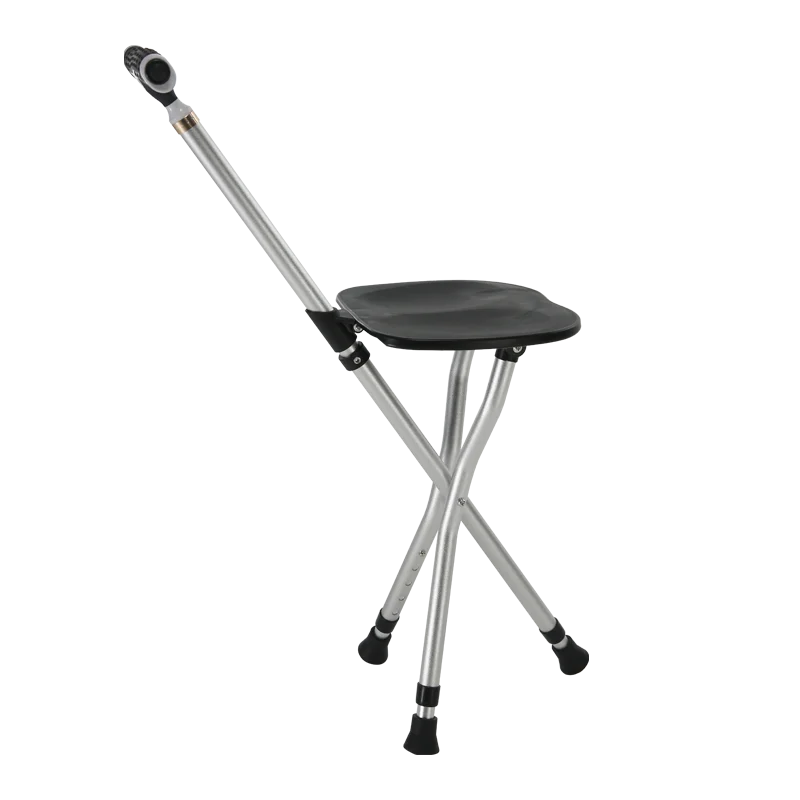 Hold 440 lbs Folding Canes with Seat Walking Stick Height Adjustment Cane Seat Capacity Frosted Handle Crutches Stool