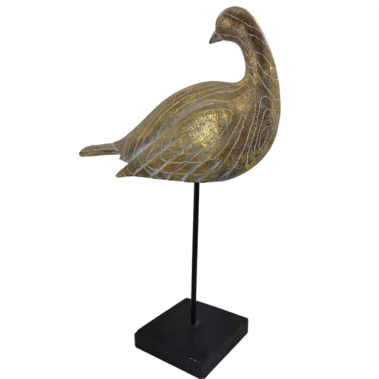 Индивидуальные полисинтетического камня фигурка птицы, смола птица украшения Крытый статуя Будды из смолы