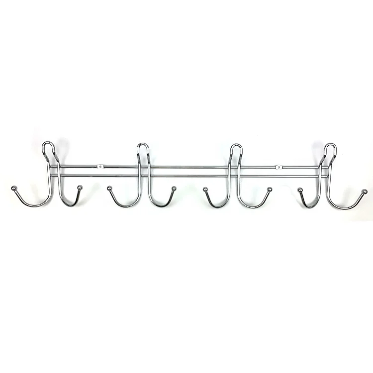 Custom Stainless Steel Metal 4 Hanger Hook Shelf Single Wall Mounting Coats Hooks for Clothes Hat Towel Key Hanging