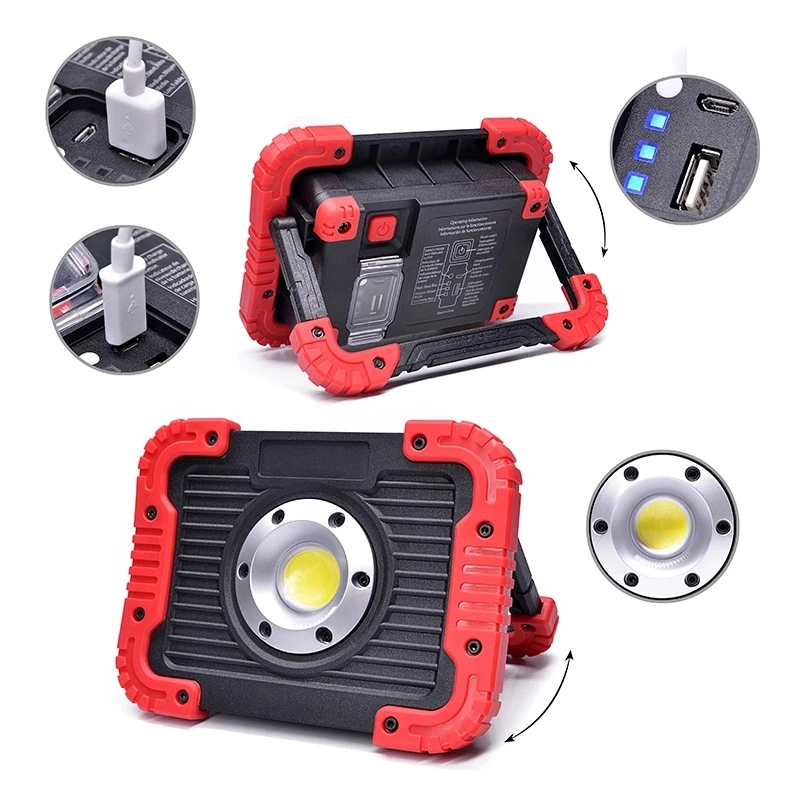 Tiroflx Super Bright 18650 Battery USB Rechargeable Portable Machine Tool LED COB Working Lamp LED Work Light Inspection Lamp