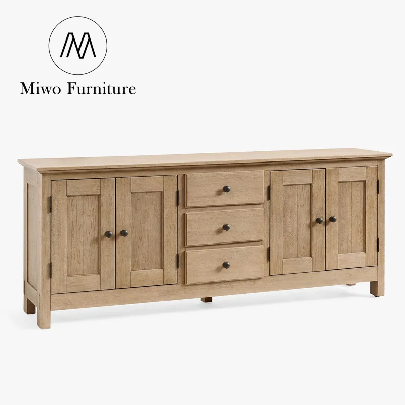 Modern country antique furniture design solid wood Benchwright Grand Buffet side cabinet Chest drawers locker custom Sideboard