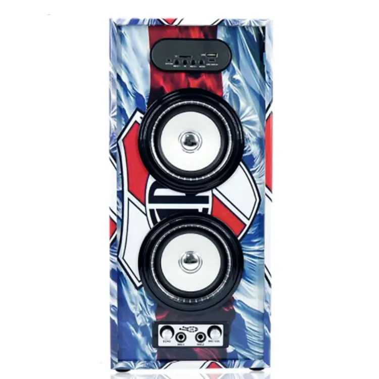 KBQ-167AB  Blue tooth wireless speaker Karaoke function wooden case texture