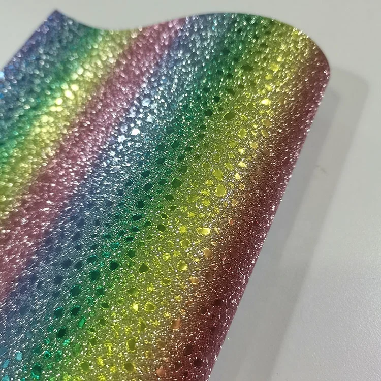 Hot sells Sparkly Shiny Synthetic Vinyl Laminated Glitter Cinderella  Fabric Leather for Bags and Shoes