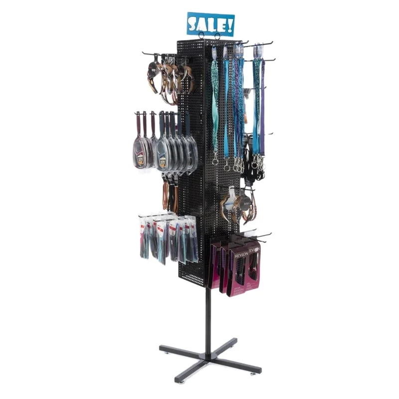 Gift Shops Metal Magnet Stickers Hair Accessories Pegboard Display Stand Rack Retail Steel Fixture