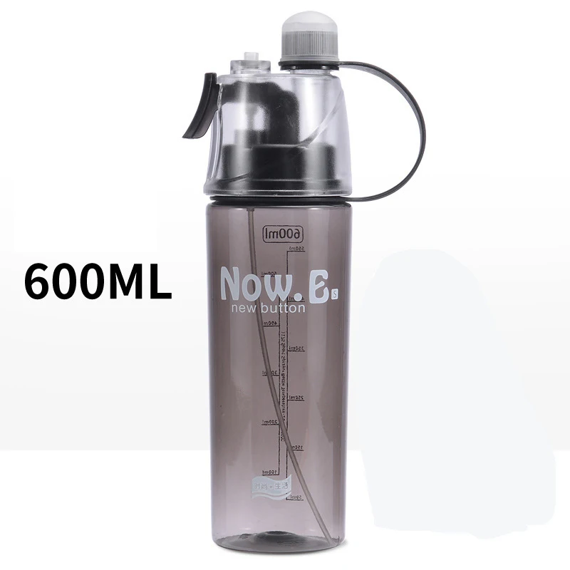 Clear Plastic Water Bottle 400ml 600ml Bpa Free Fruit Infuser Water Bottle With Straw Mist Spray