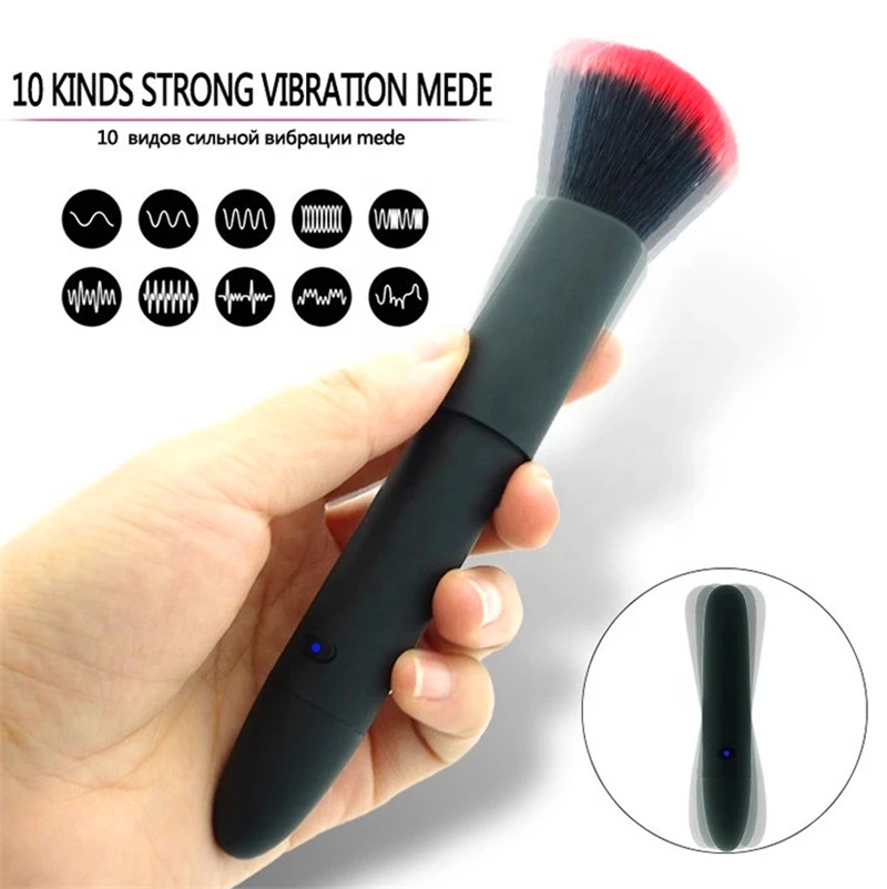 HZM Vibrator G Spot Dildo makeup brush Vibration Female Vagina Clitoris Silicone Waterproof Adult 10 Speed Sex Toys For Woman