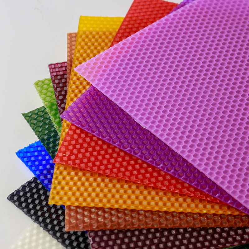 customized different colored beeswas sheets DIY hand rolled beeswax candle