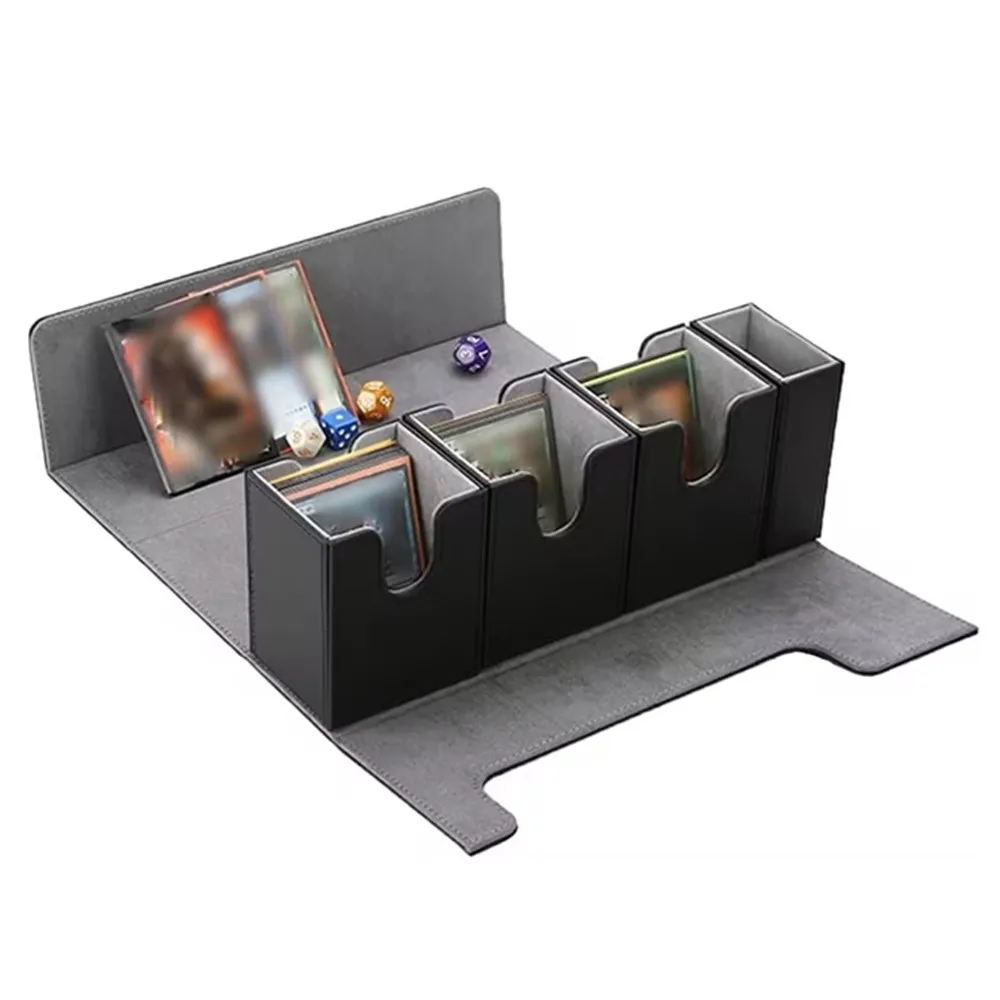 Luxury Pu Leather velvet 300+ cards 3in1magic trickstorage case box pouch for poker playing entertainment Game storage deck box