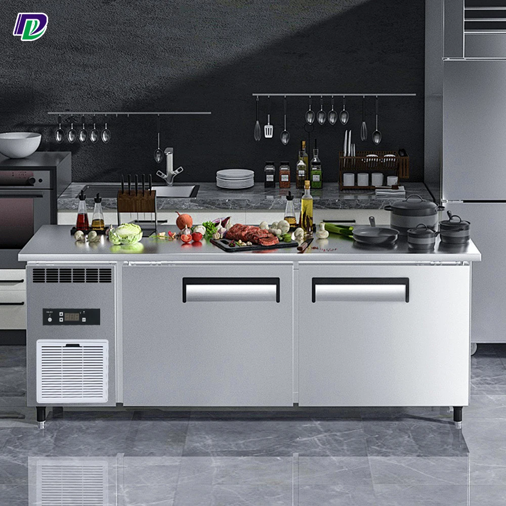 Stainless Steel Freezer Air Cooling Commercial Worktable Chiller Freezer Refrigerator Under Counter Fridge