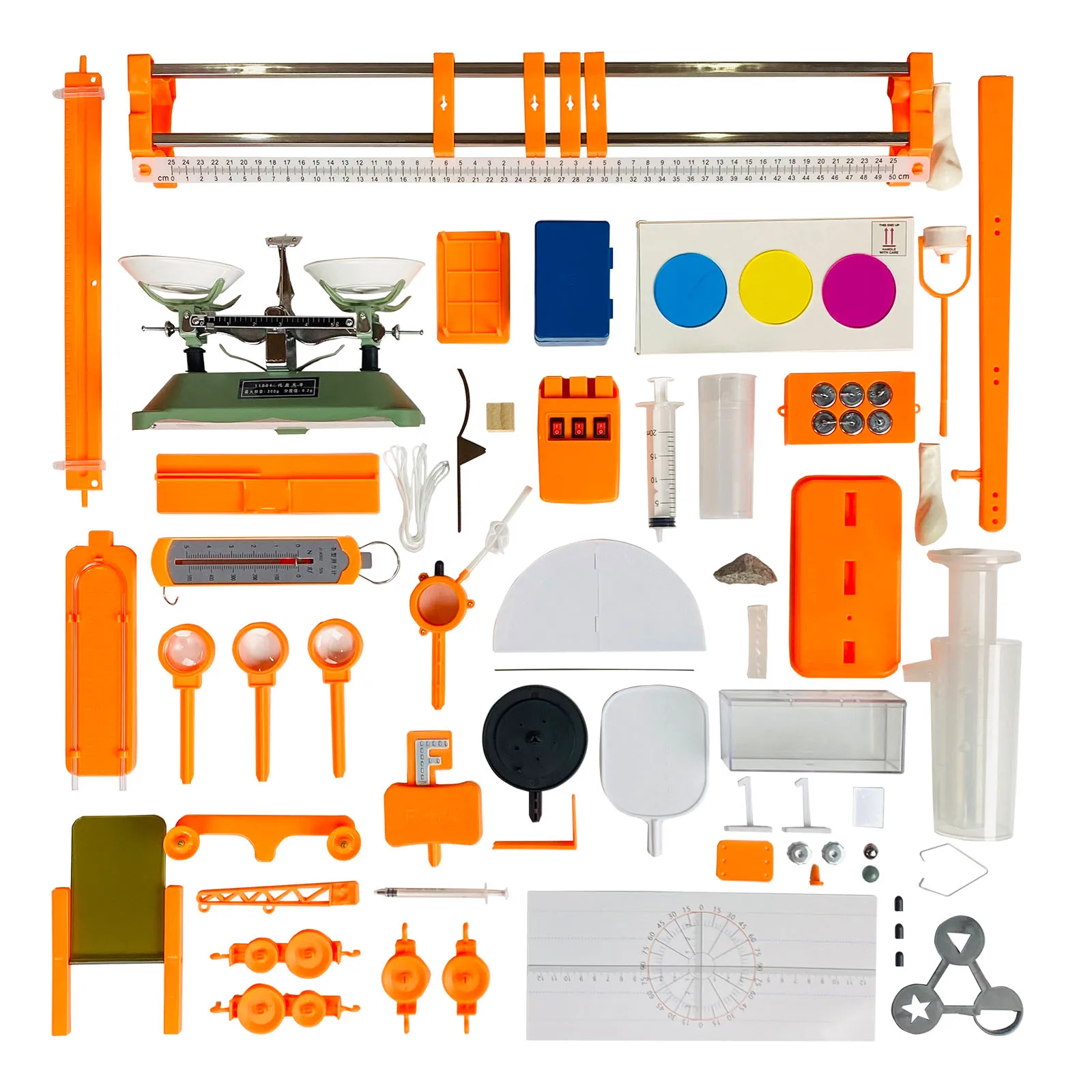 Adjustable Physics Kit Optical Concave Convex Lens Prism Set with Optical Bench for teaching