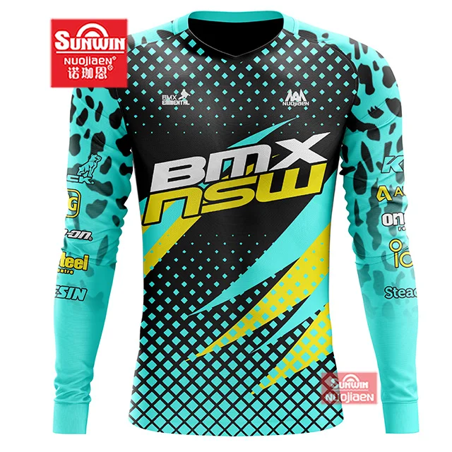 wholesale custom logo motocross downhill jersey long sleeve bmx off road mountain bike wear shirts motorcycle racing jersey