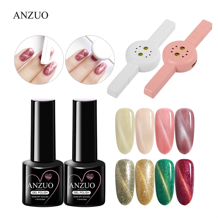 ANZUO Wholesale New 200 Colors Cat Eyes Series UV Gel Summer Color Pigment Professional Nail Polish Se