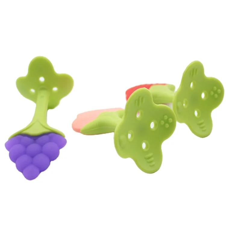 
Bpa Free Food Grade Silicone Rubber Cute Funny Chewable Silicone Baby Teething Toys Fruit Silicone Teether Baby Teethers 