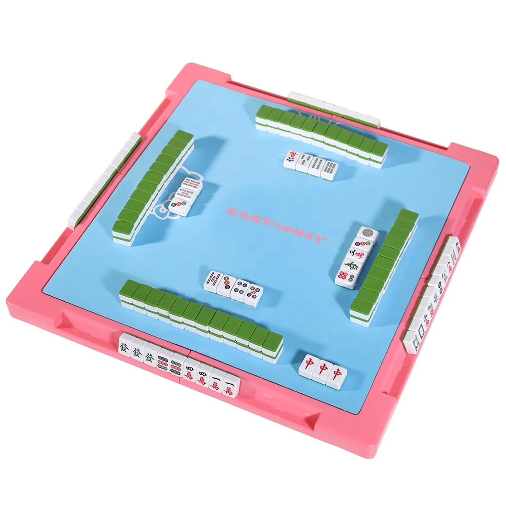 GIBBON ET-236002 Cute and quality Mini Family Game Sets mahjong 4 Player Pink Color Mah-jong Set