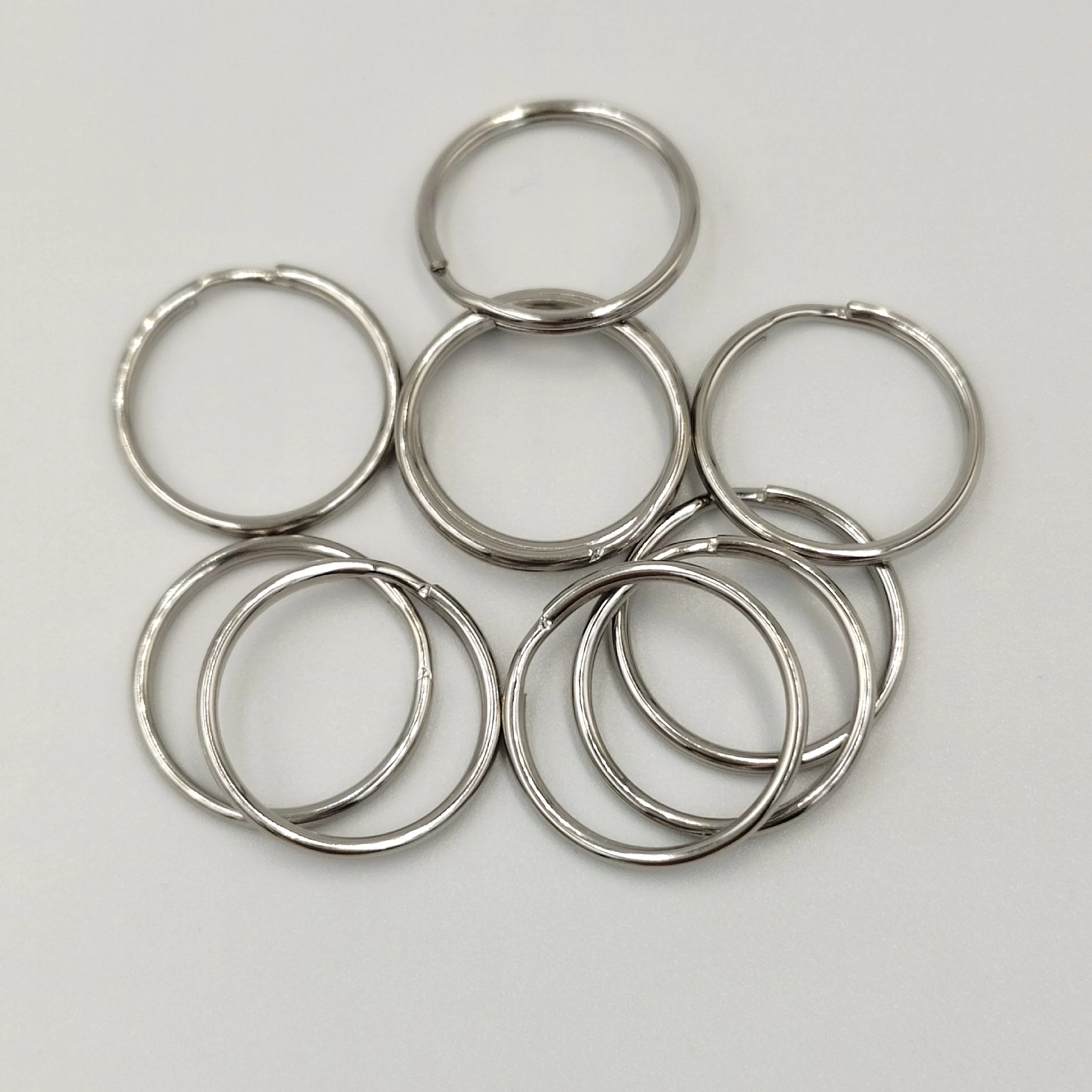 Factory Supply Cheap Price Different Size Metal Split Flat Round Ring Keychain