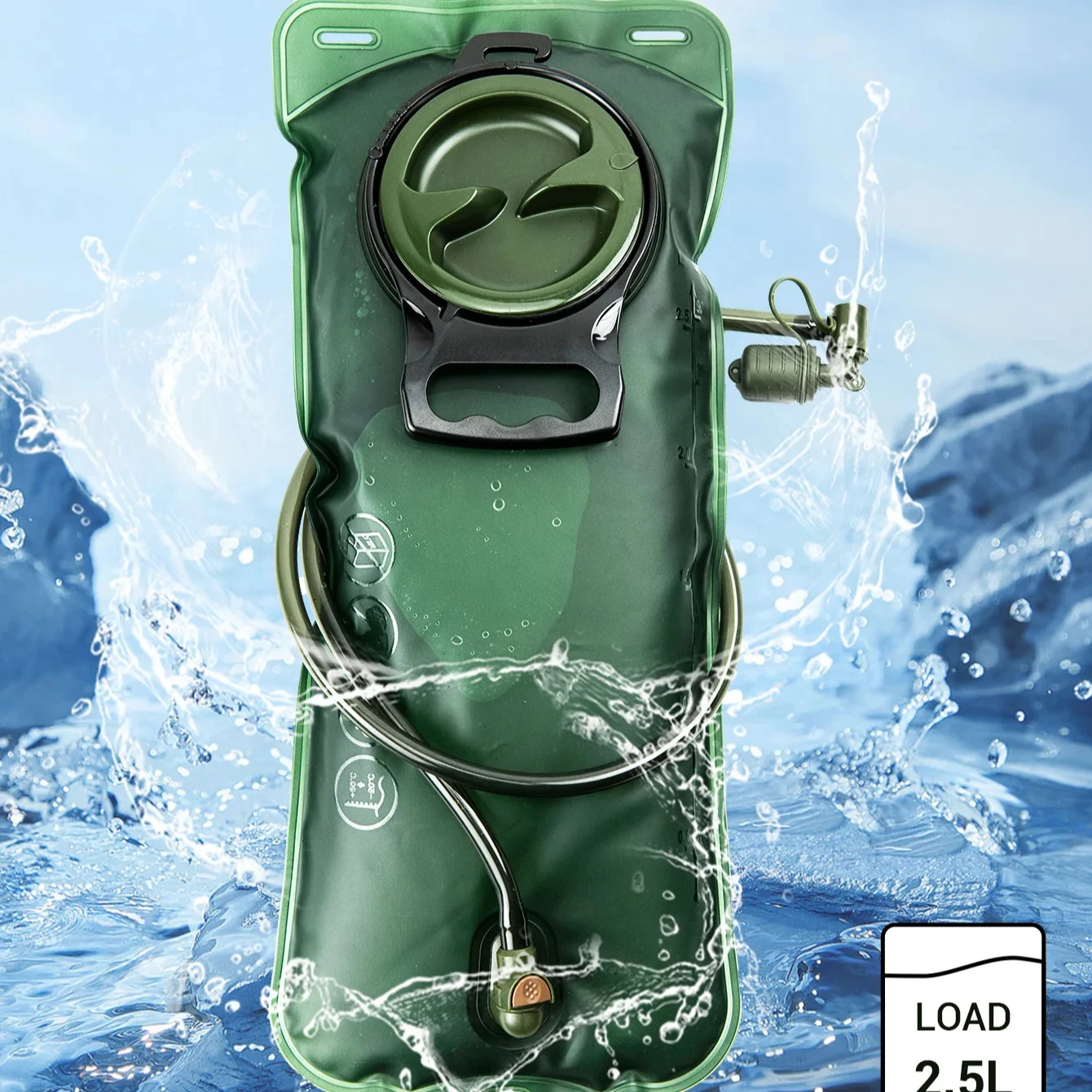 2.5L Food Grade TPU Hydration Bladder Bag For Outdoor Travel Sports Foldable Water Bag For Cycling,Camping,Running and Climbing