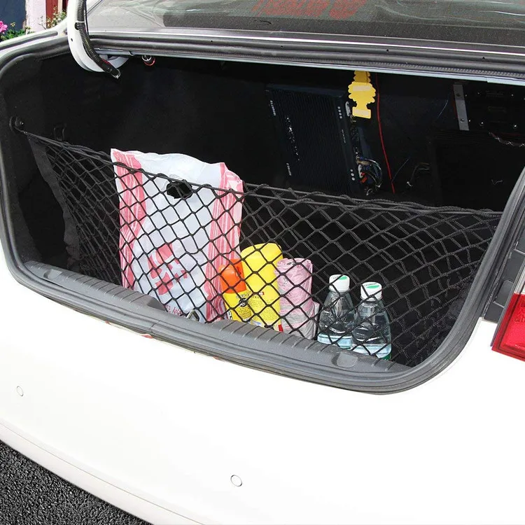 Universal 4 Hooks Luggage Back Mesh Net Elastic Strong Car Trunk Storage Organizer Cargo Net