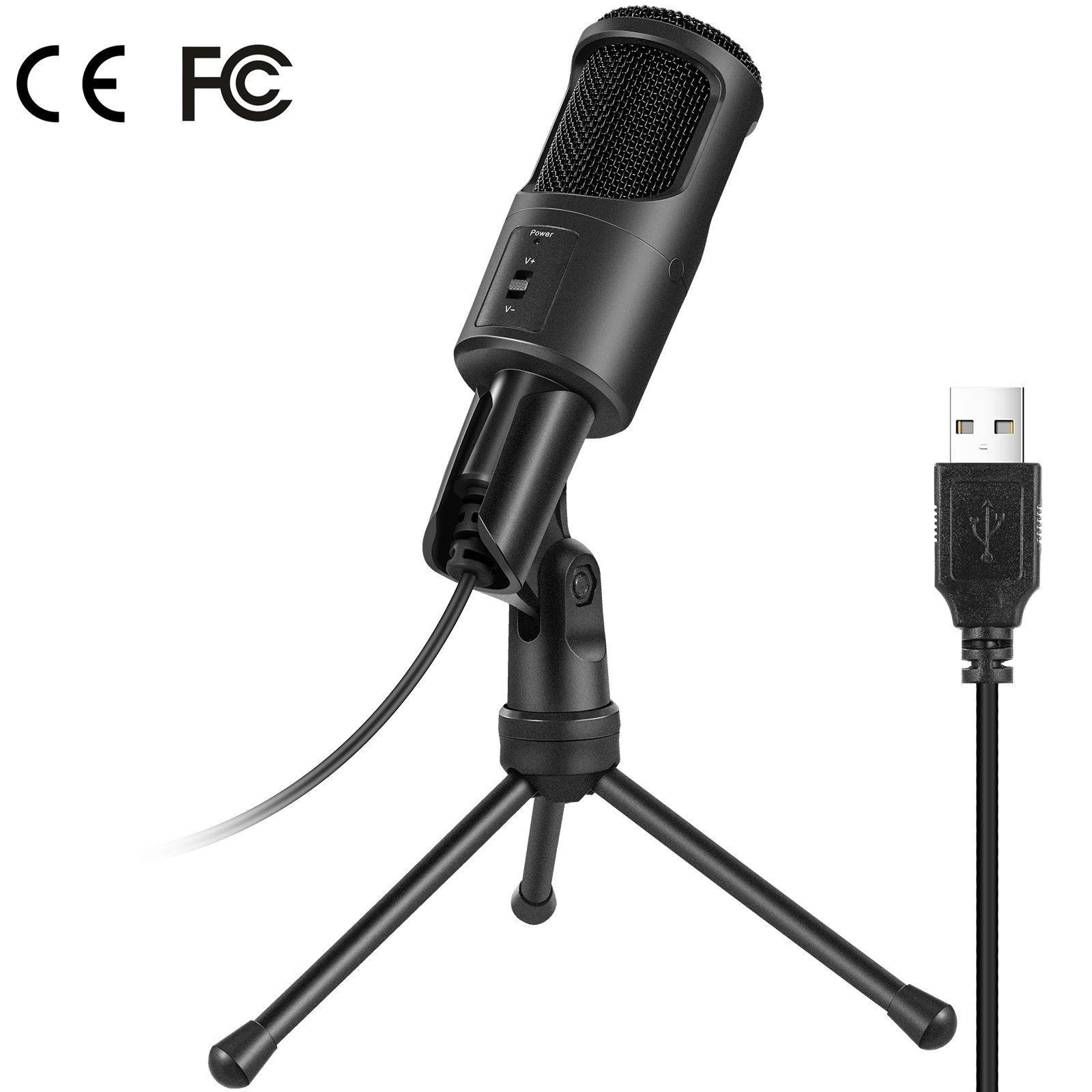 High quality china manufacture Condenser wired microphone for singing computer usb