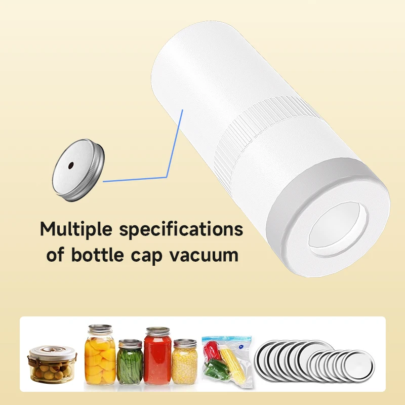 3 in 1 Mini Handheld Portable Home Kitchen Electric Mason Jar Vacuum Sealer Rechargeable Sealer Kit for Wine Bottle Lunch Box